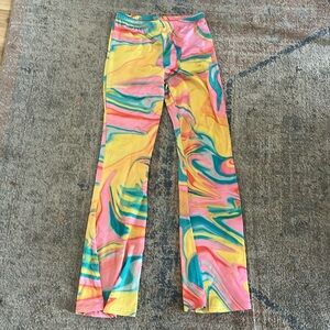 Bright and colorful bell bottom pants